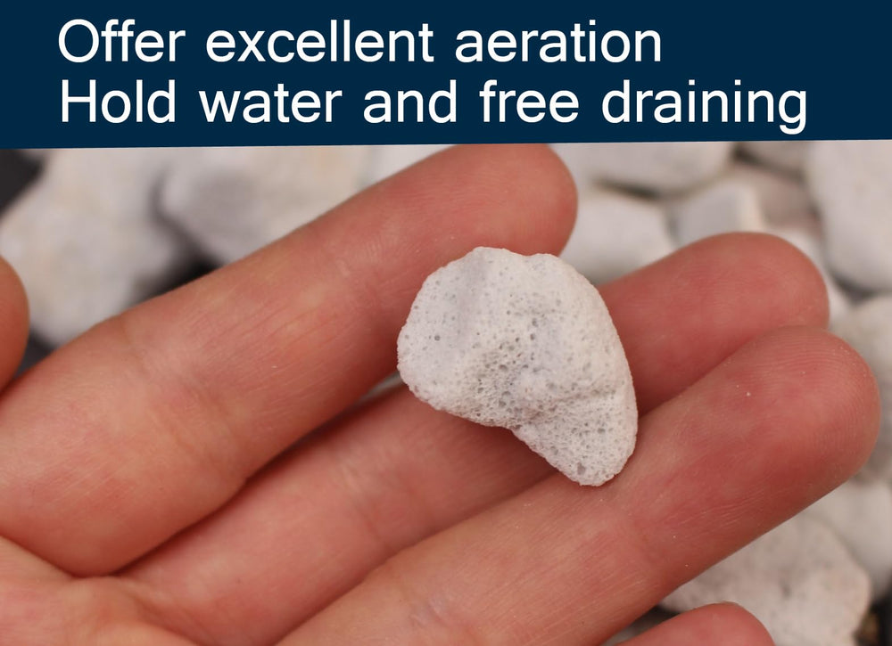 MDPQT mixed into potting soil demonstrating improved aeration benefit