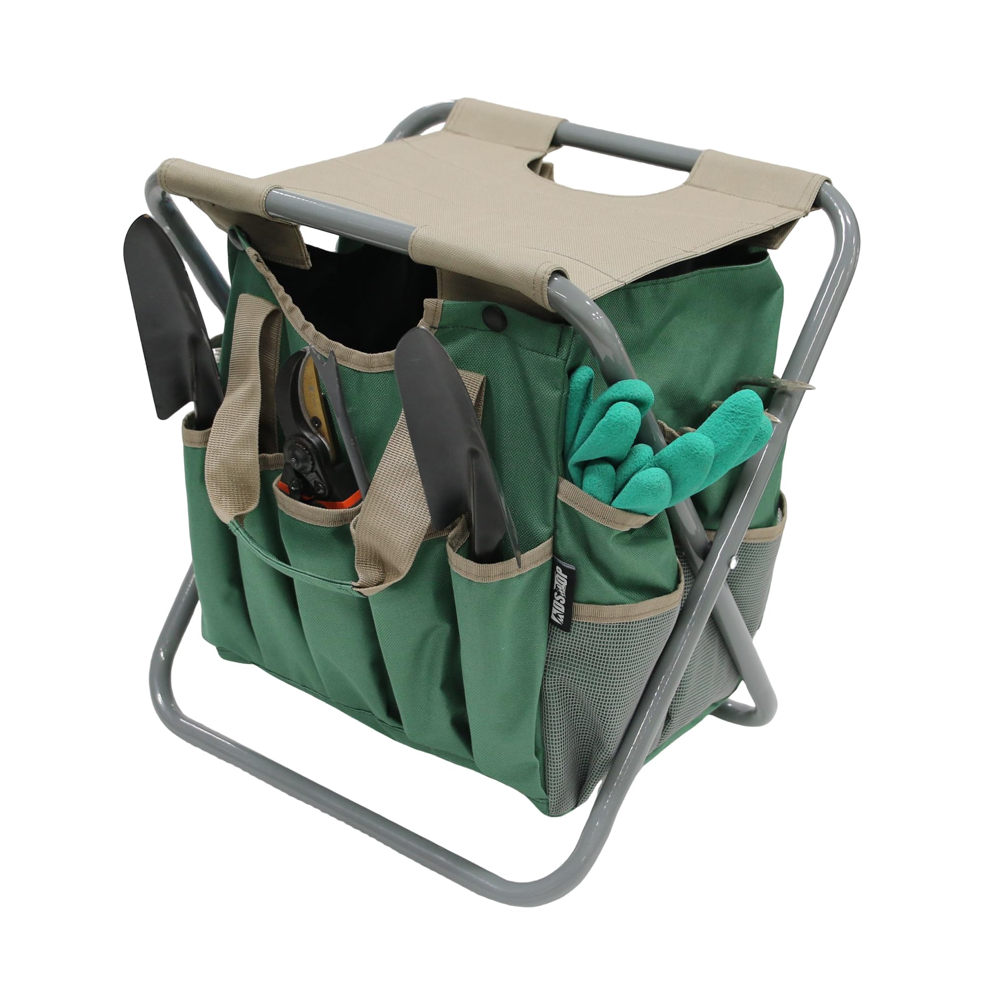 MDSTOP front view of stool showing compact design and tote benefit