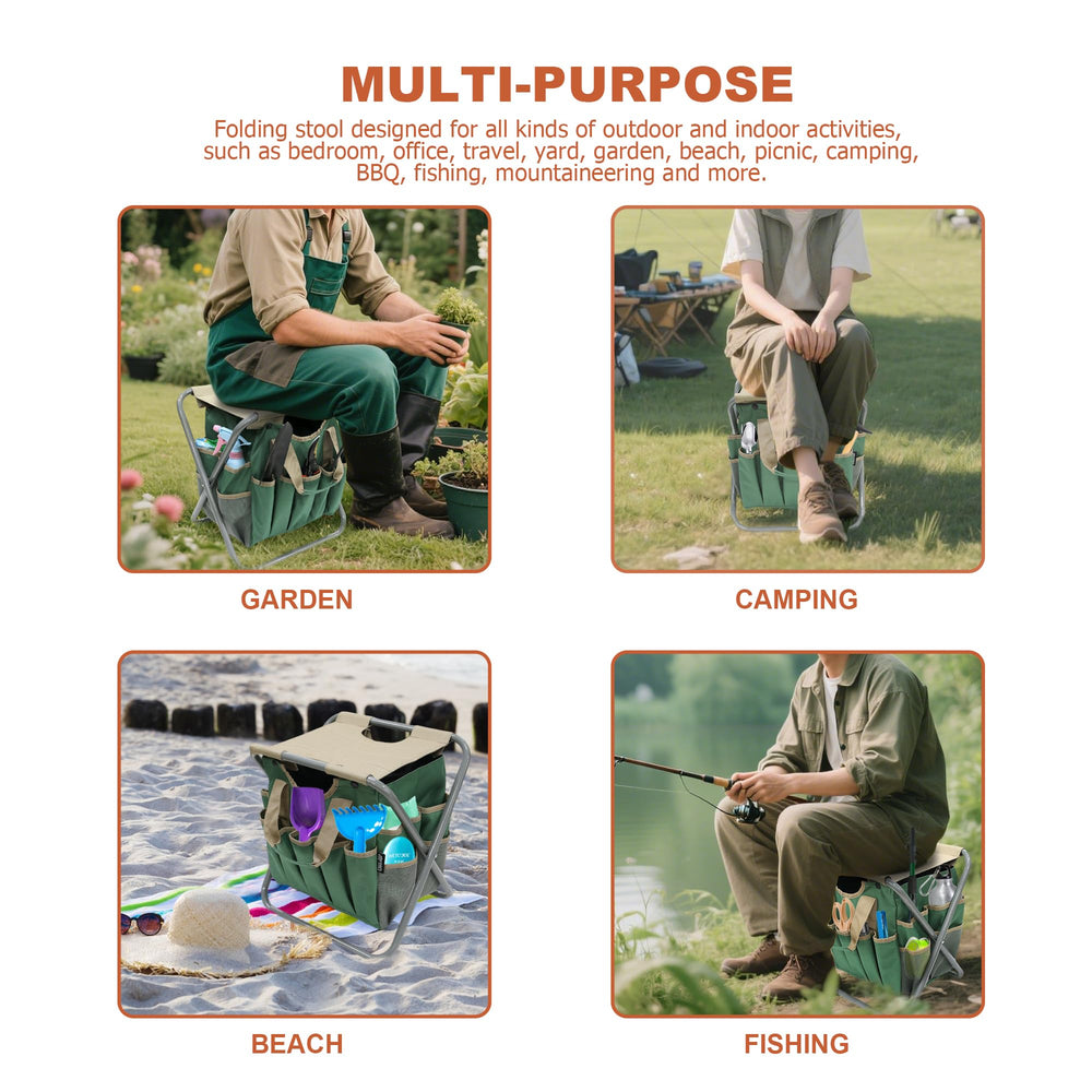 MDSTOP person seated on stool in garden showing reduced bending