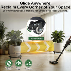 MEADOMINGLE close-up of lockable caster wheel for secure positioning
