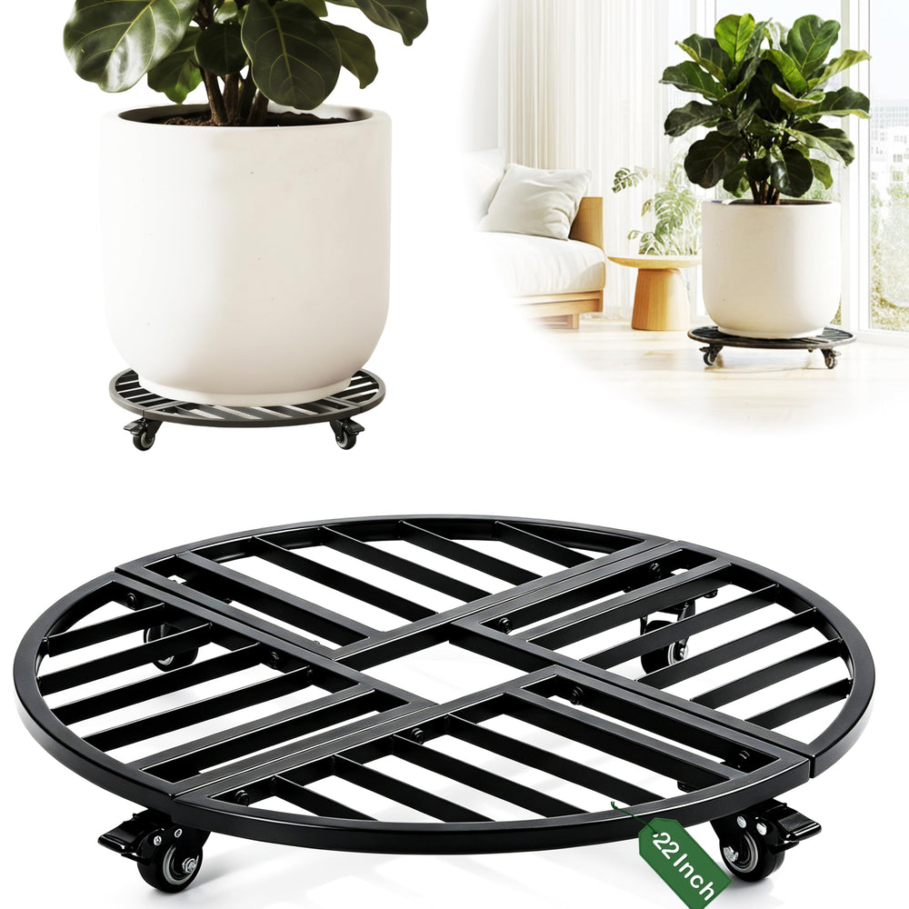 MEADOMINGLE front view of assembled plant caddy showing sturdy frame and finish for stability