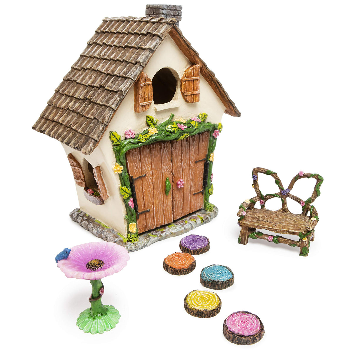 Meadow & Oak fairy house front view showing charming facade and ready-to-display appeal