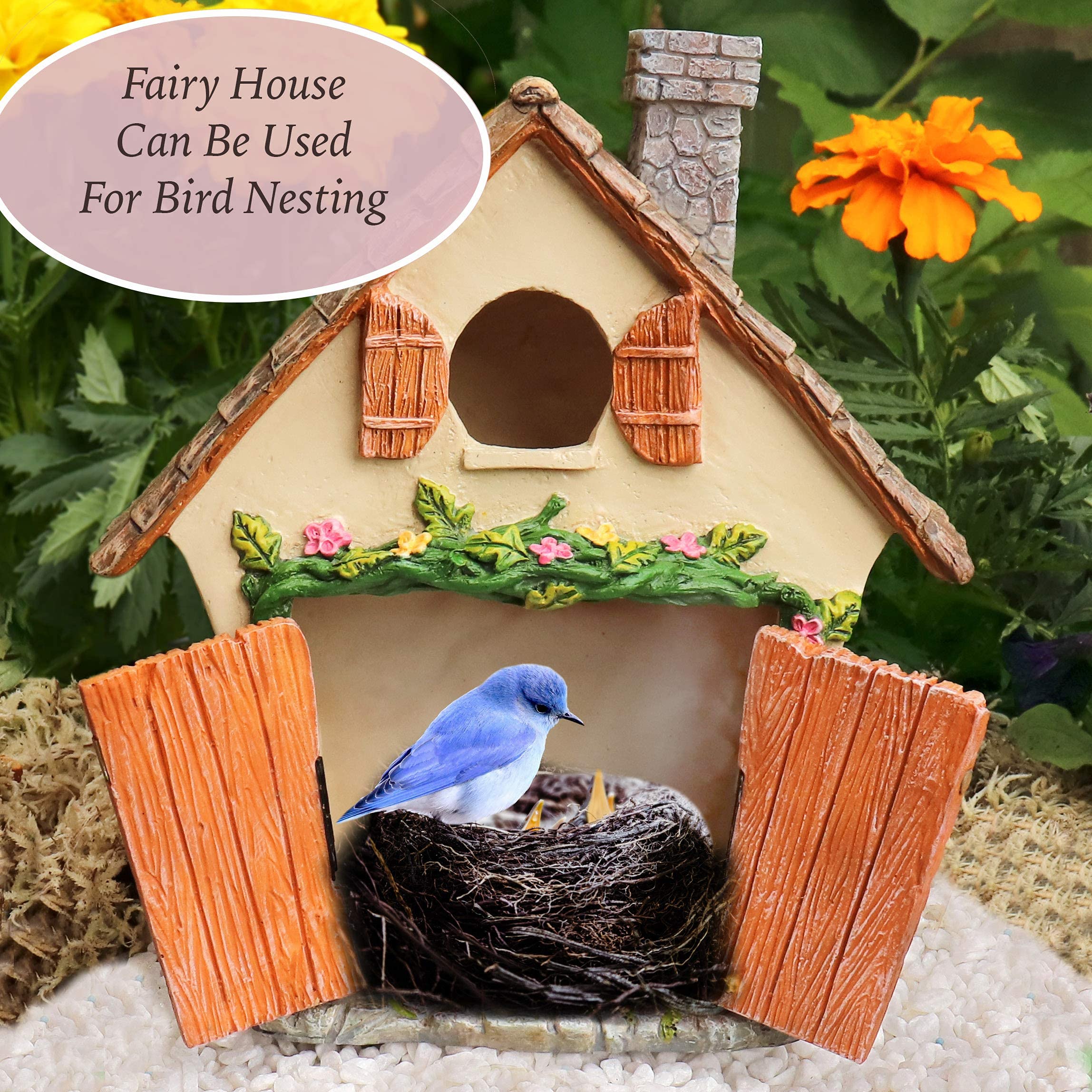 Meadow & Oak fairy garden displayed in an outdoor planter showing weather-resistant design