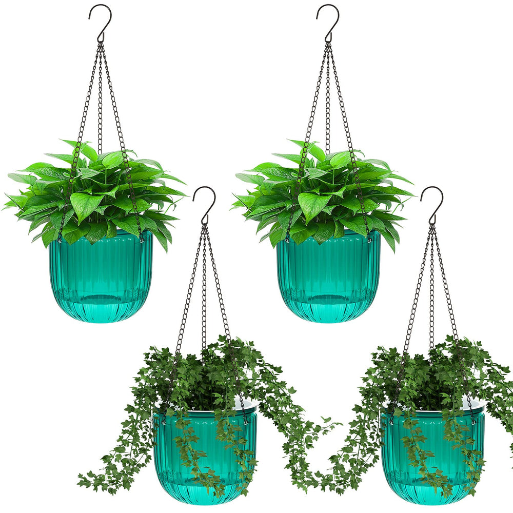 Meanplan front view emerald hanging planter showing elegant shape and easy display