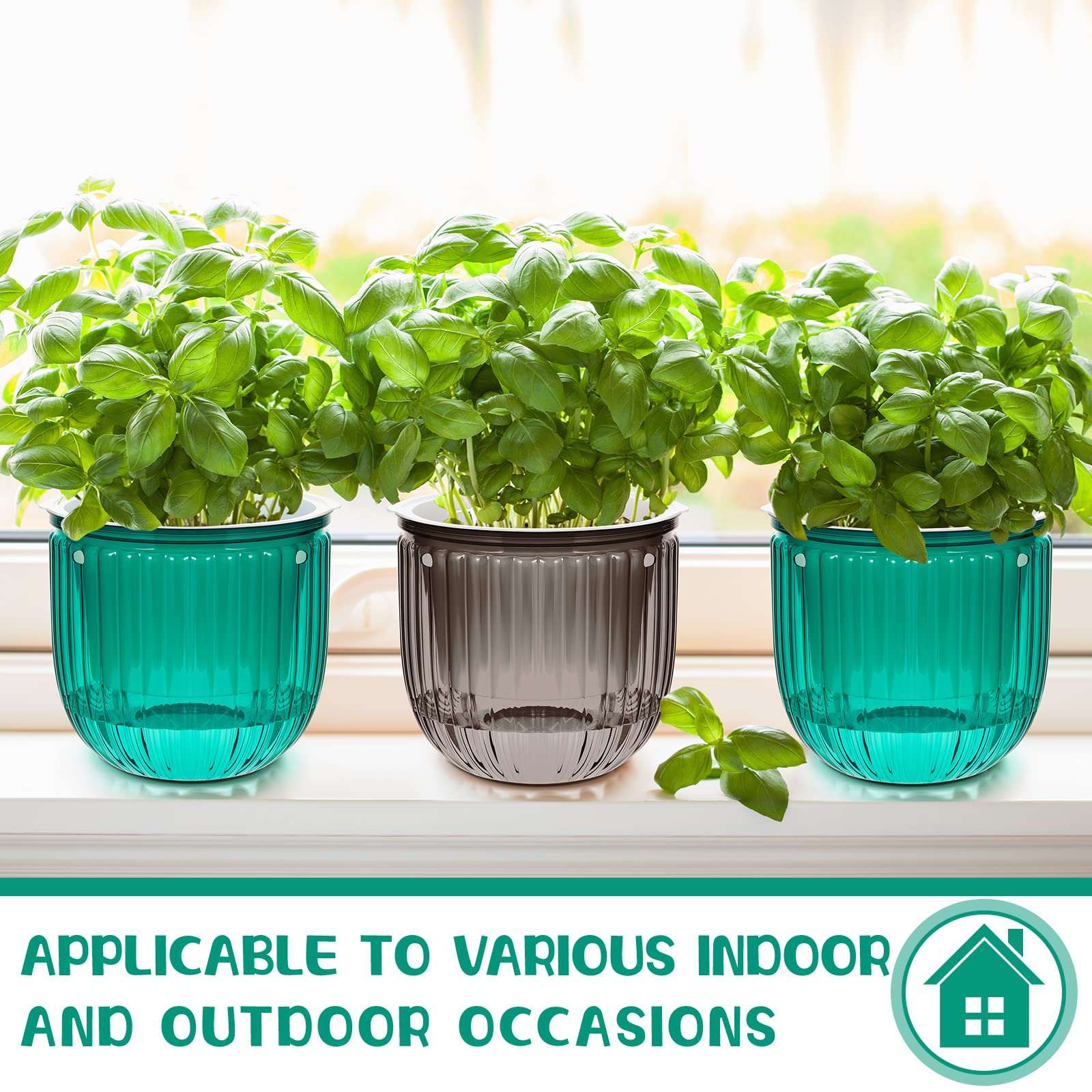 Meanplan hanging planters on a balcony with plants, enhances outdoor living spaces