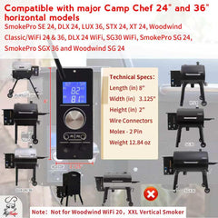 Meatender controller installed in Camp Chef horizontal grill for quick replacement