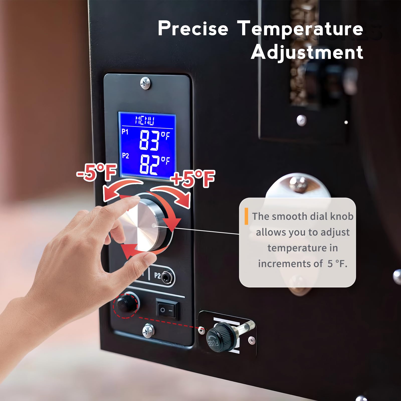 Meatender circuit board detail highlighting PID components for improved temperature stability