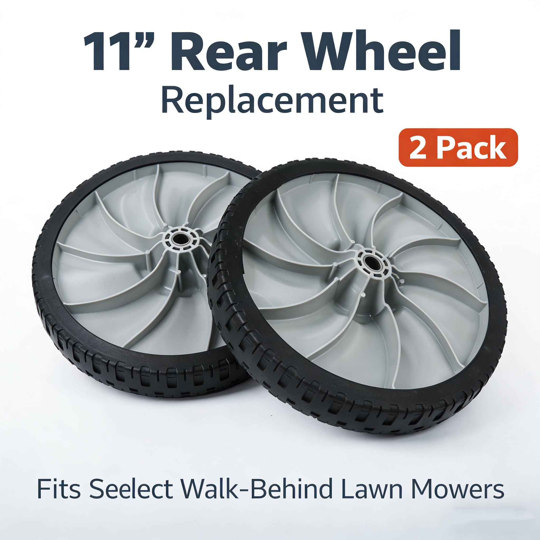 Meckparts rear wheel next to ruler for clear size and scale verification