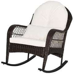 MEDIMALL front view of wicker rocking chair showing inviting comfort