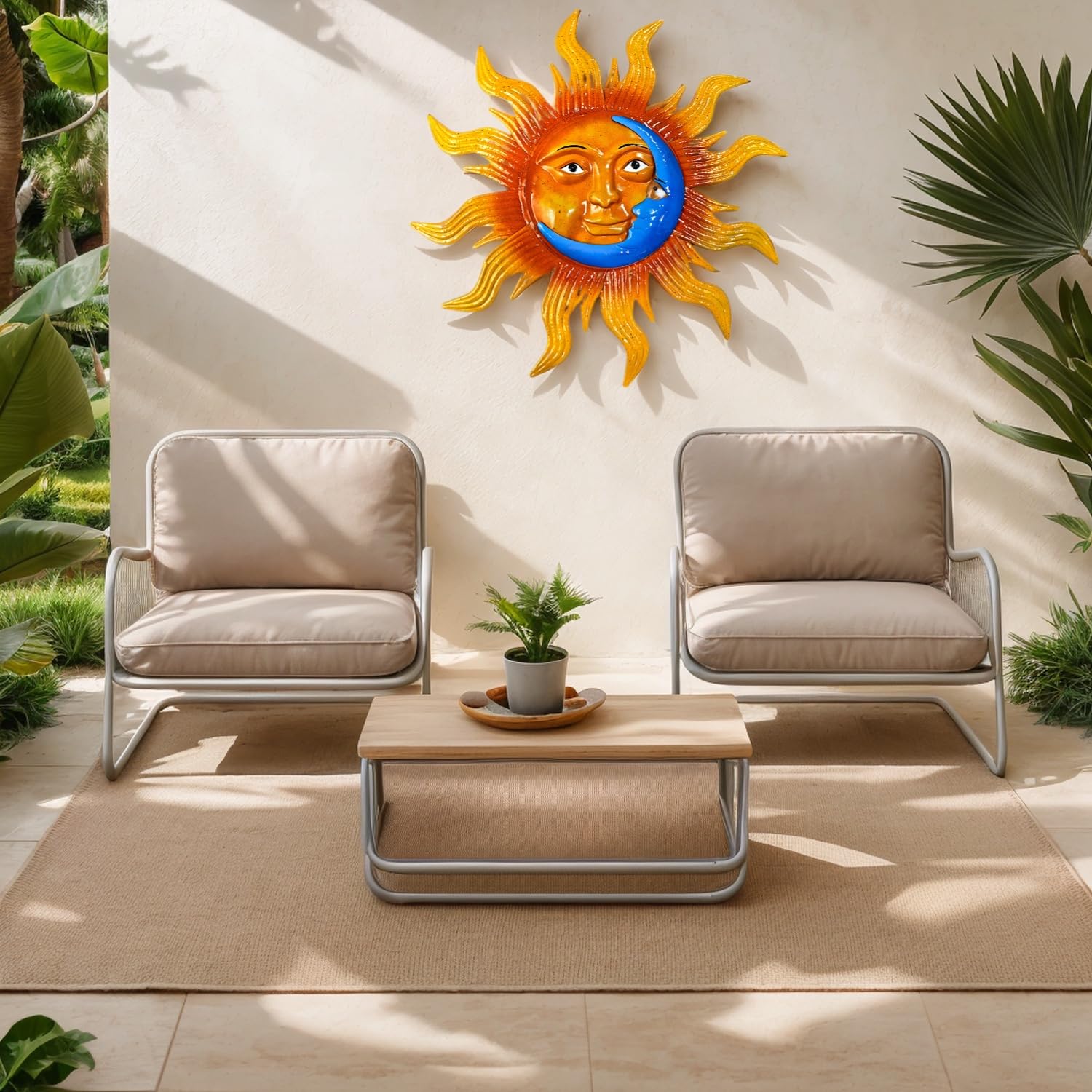 Meduofon displayed beside pool creating cheerful outdoor ambiance and style