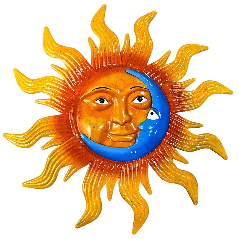 Meduofon front view of sun and moon art showing vibrant colors and focal impact