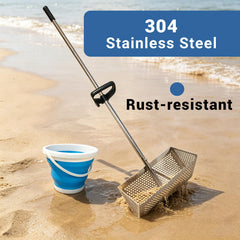 MEEGOON close-up of 304 stainless steel head, resists rust on beaches