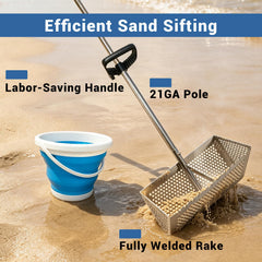 MEEGOON integrated foldable pail open, allows quick sifting and storage