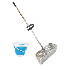 MEEGOON front view showing full rake and bucket, highlights durability