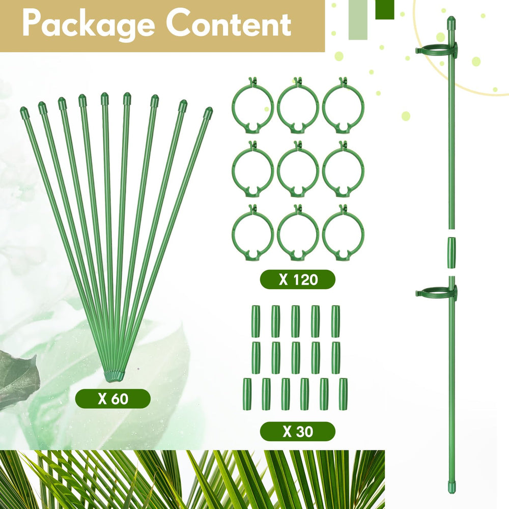 meekoo green connector tube joining two stakes for added height and stability