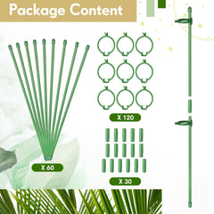 meekoo green connector tube joining two stakes for added height and stability