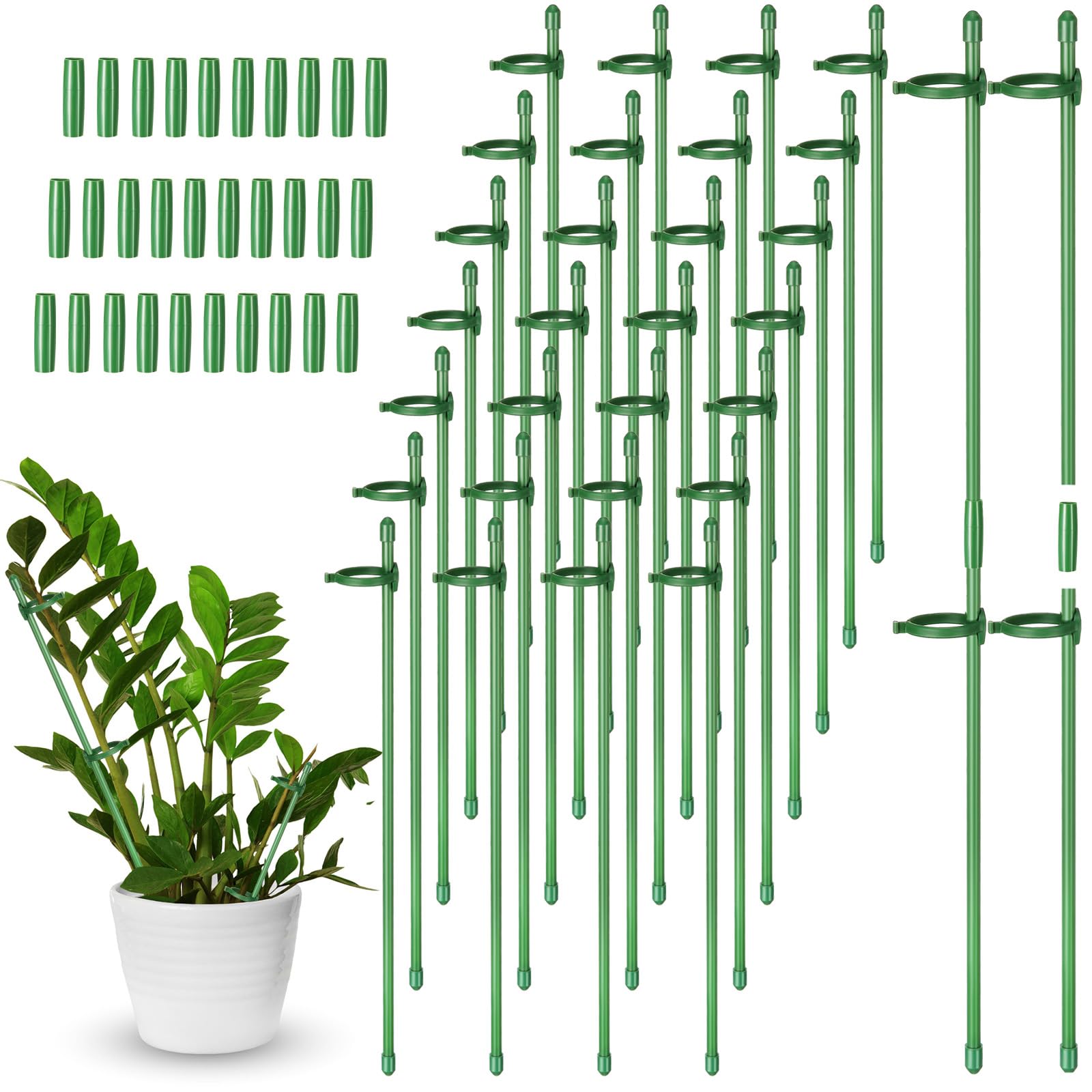 meekoo front view of full 60-piece kit showing stakes clips connectors for easy setup
