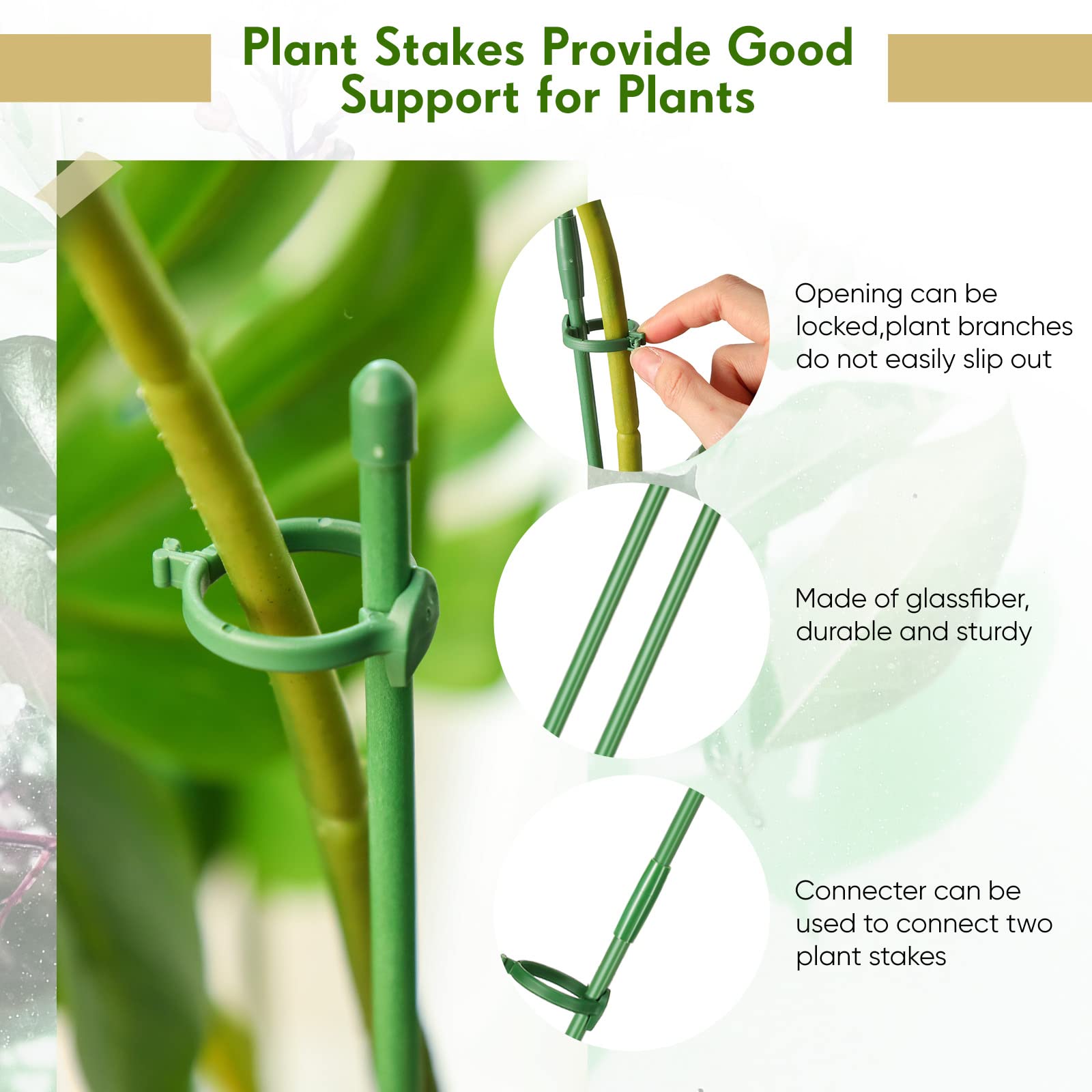 meekoo two versus three stakes height comparison illustrating adjustable support options