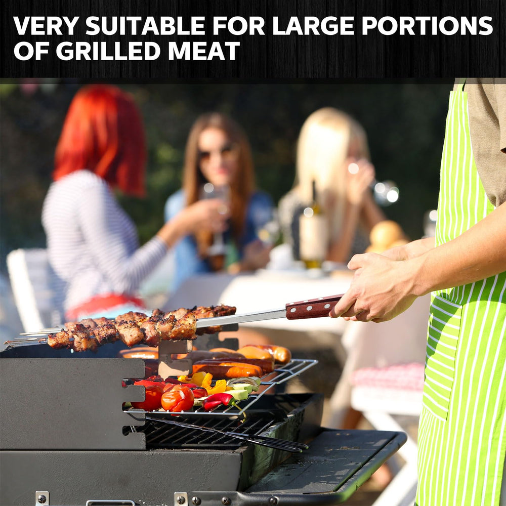meekoo skewers arranged on picnic table showing party-ready utility