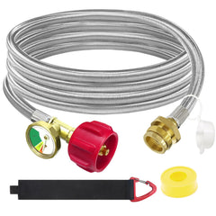 MEFUN front packaging showing 12ft adapter and gauge, easy setup benefit