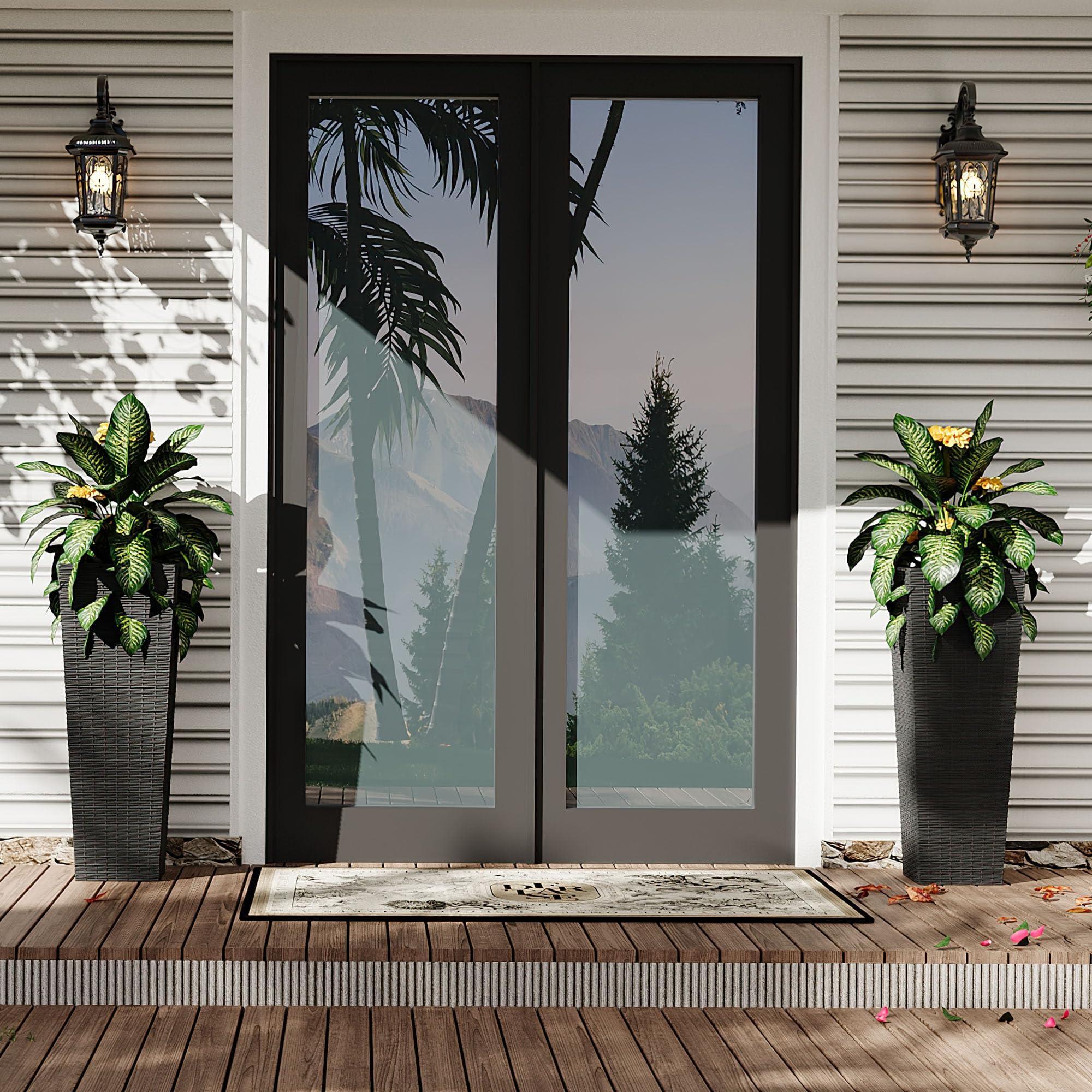 MegaChoice lifestyle patio scene showing decorative curb appeal benefit