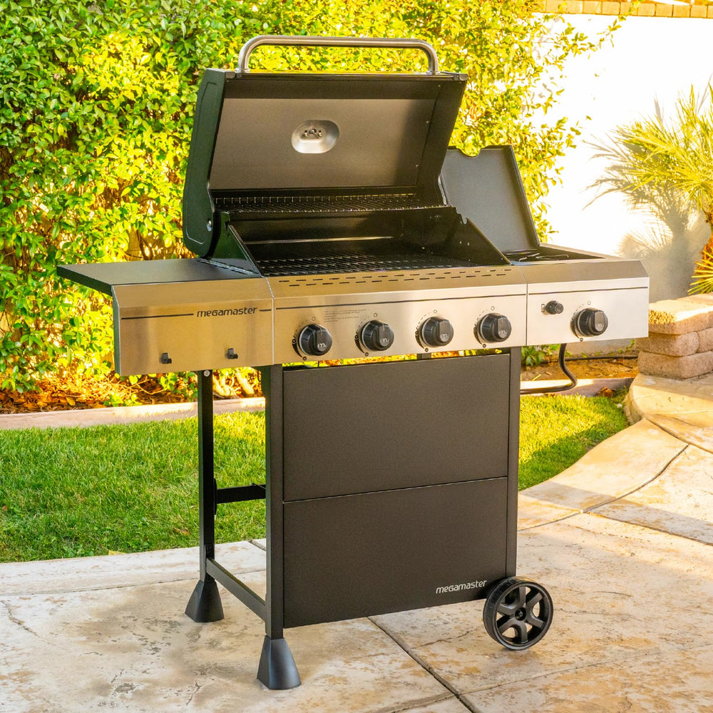 Megamaster protected under cover on patio extending grill lifespan