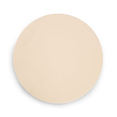 Megamaster front view of round pizza stone showing clean surface and branding for even baking