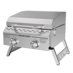 Megamaster front view showing stainless steel body and compact design for durable portability