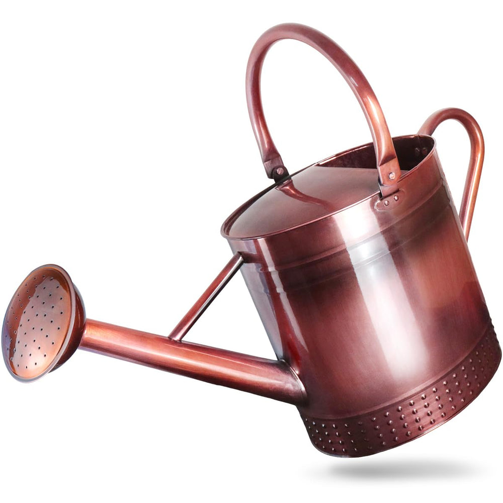 Megawodar front view copper watering can showing full shape and handle for easy carrying