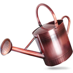 Megawodar front view copper watering can showing full shape and handle for easy carrying