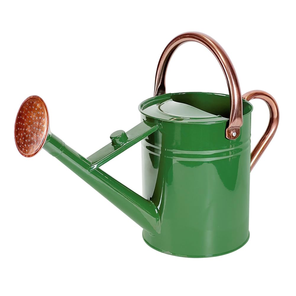 Megawodar front view of galvanized watering can showing farmhouse style and easy grip