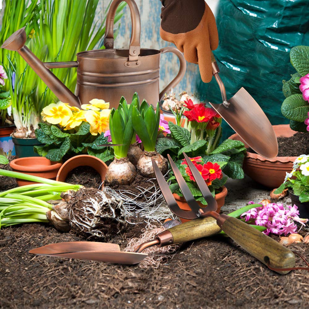 Megawodar stainless steel hand tools detail showing durable blades for planting