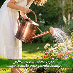 Megawodar pouring into hanging basket demonstrating reach and gentle shower benefit