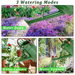 Megawodar sprinkler head spraying over flowerbed for gentle, even coverage