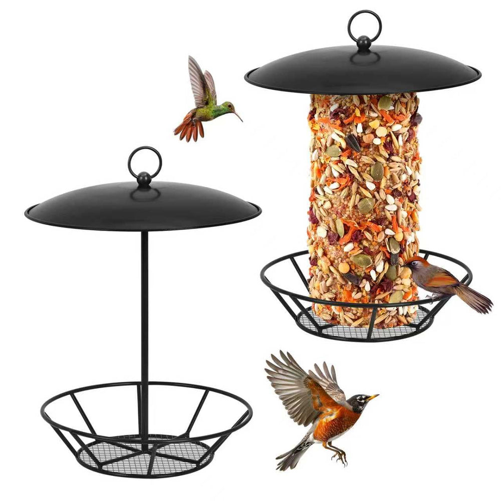 meiqidi front view of metal cylinder feeder showing durable design and easy hanging