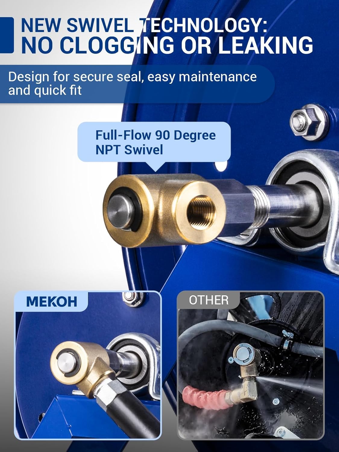 MEKOH solid steel crank handle detail for easier manual winding control