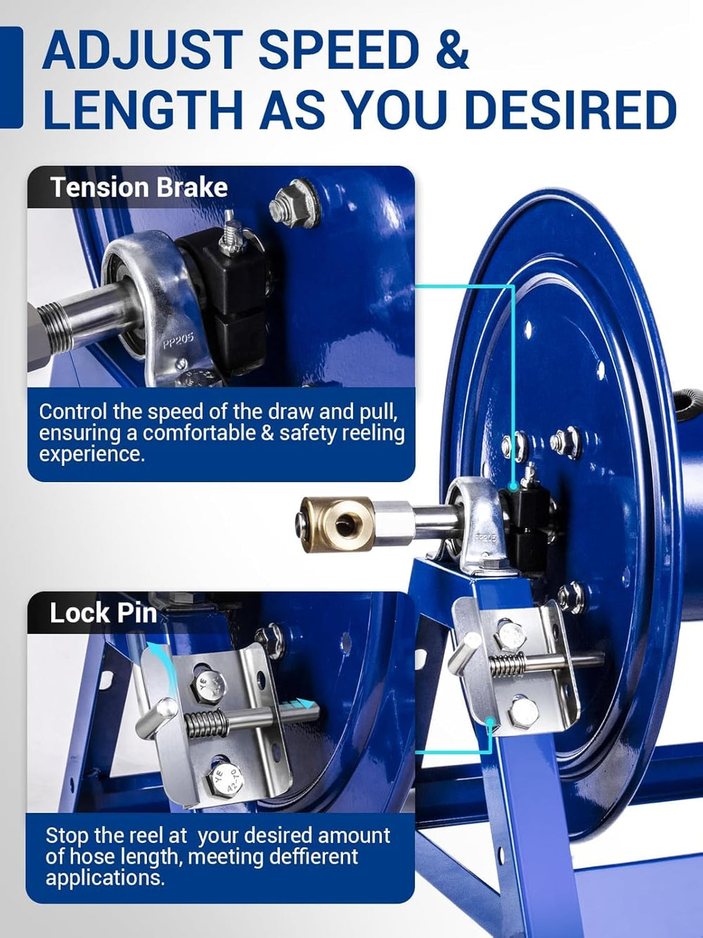 MEKOH hose wound on reel profile demonstrating tidy storage and protection