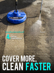 MEKOH close-up of dual rotary nozzles revealing cleaning action and consistent results benefit
