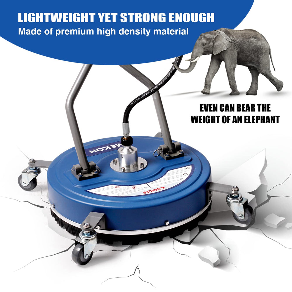 MEKOH caster wheels detail for smooth gliding and consistent spray height