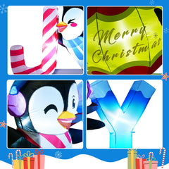 Meland inflatable lit at night creating warm holiday ambiance