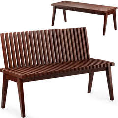 Melino front view showing bench form and clean lines for versatile seating