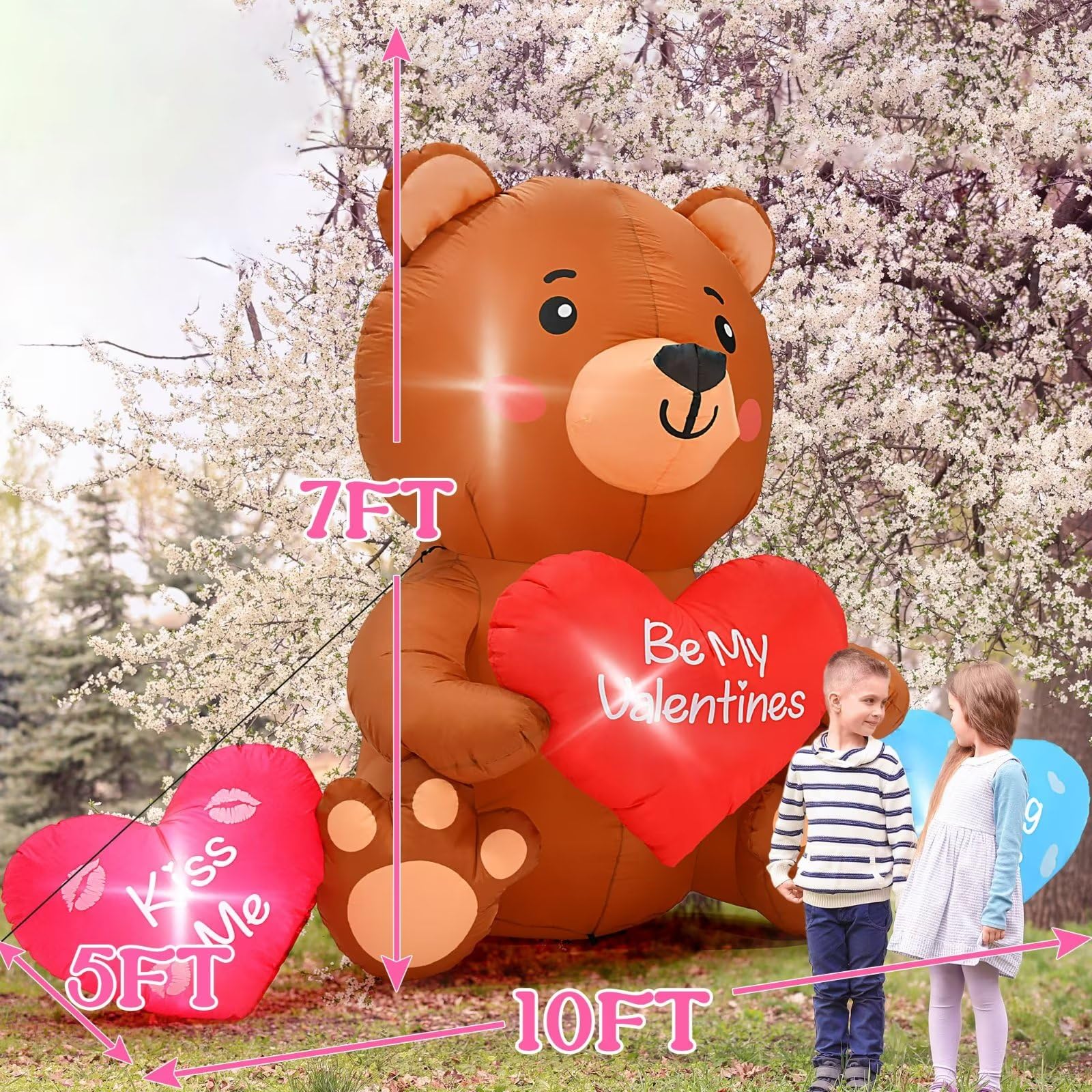 Melisheer close-up of bear holding heart highlighting printed message