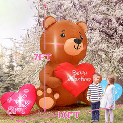 Melisheer close-up of bear holding heart highlighting printed message