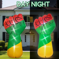 Melisheer fist lit at night with LEDs for bright visible evening celebrations