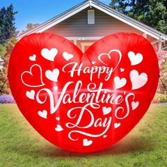 Melisheer front view of red 5ft heart inflatable showing bold shape and curb appeal