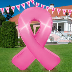 Melisheer front view pink ribbon inflatable showing bold yard visibility