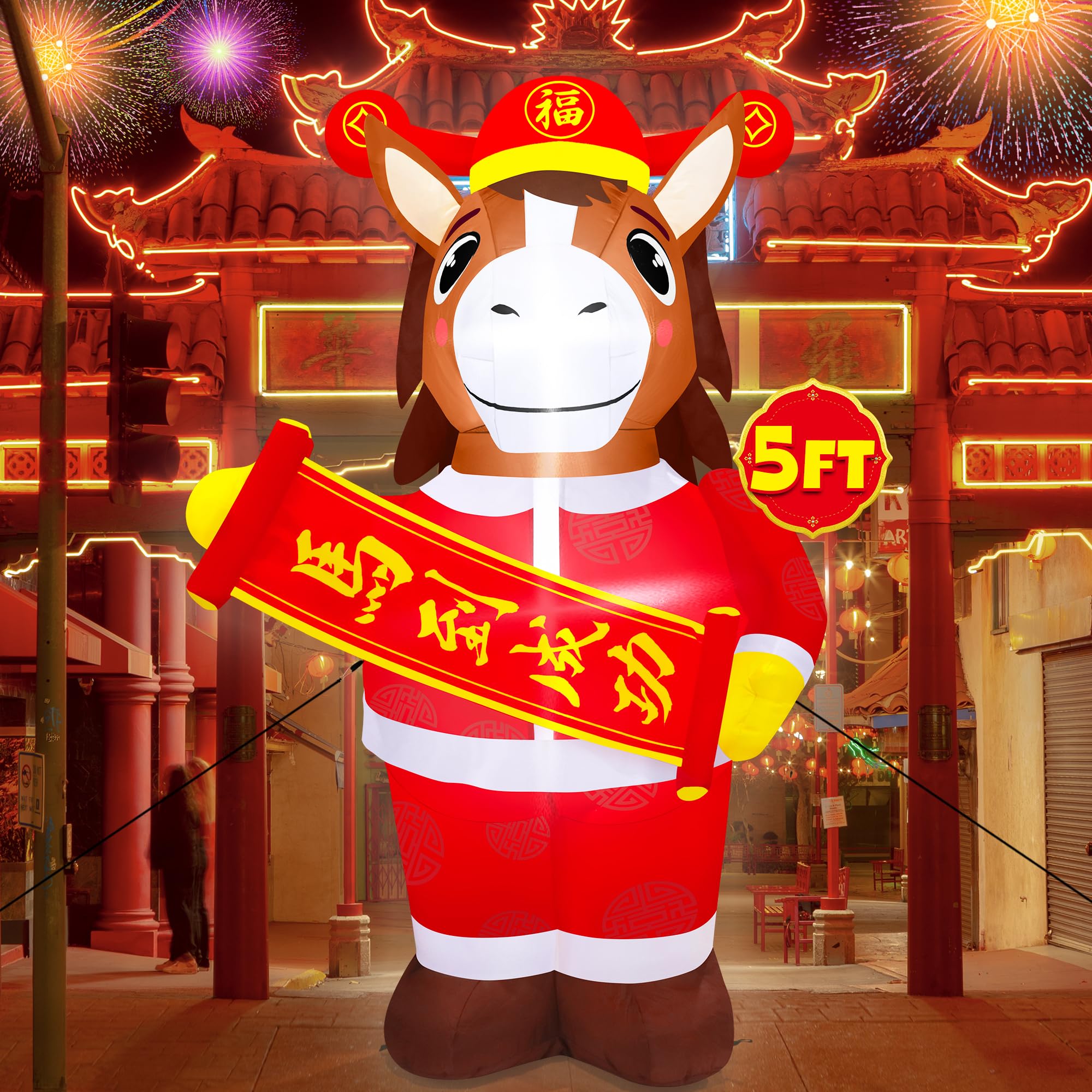 Melisheer tang suit horse front view showing festive colors and instant curb appeal