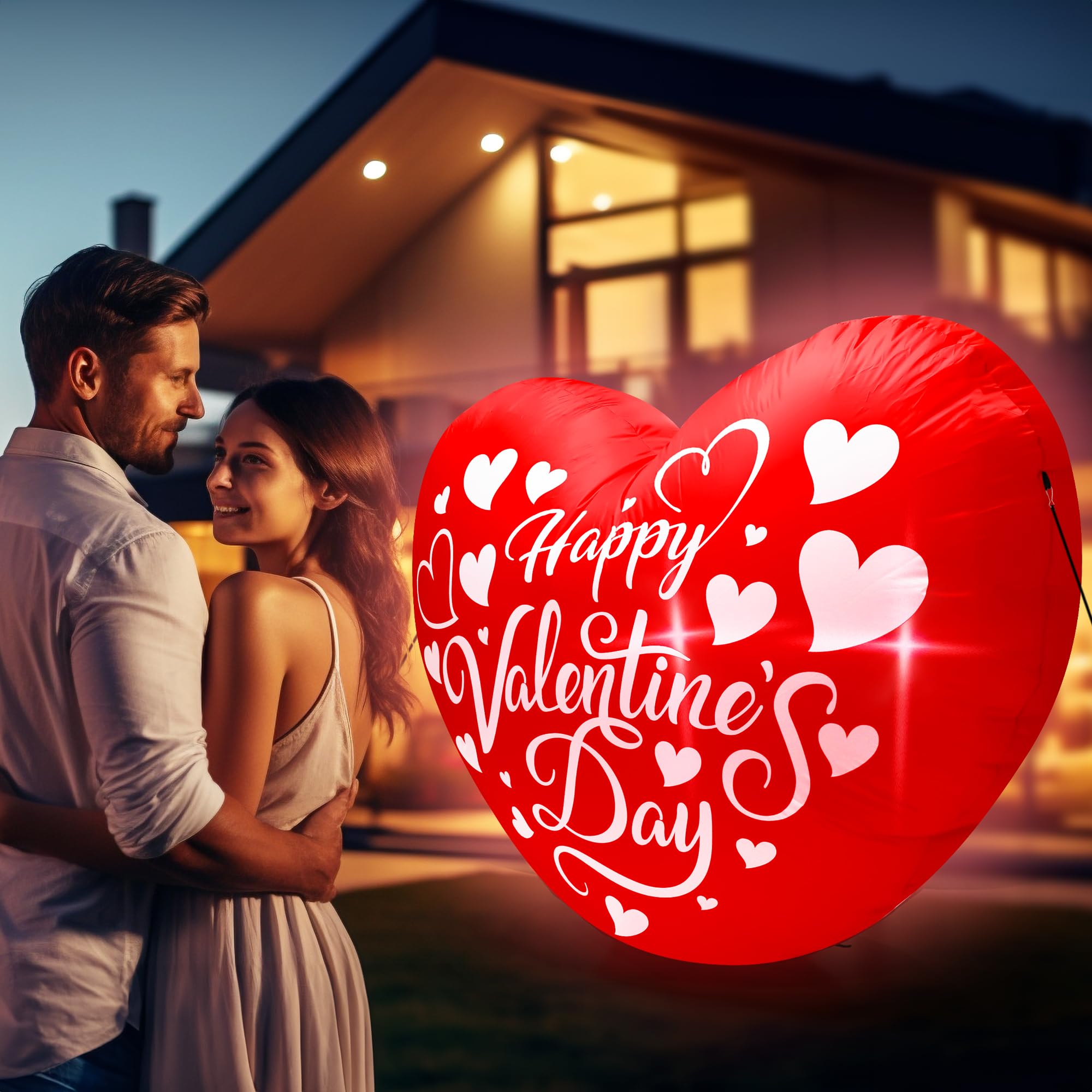 Melisheer heart inflatable used as wedding ceremony backdrop for memorable photos