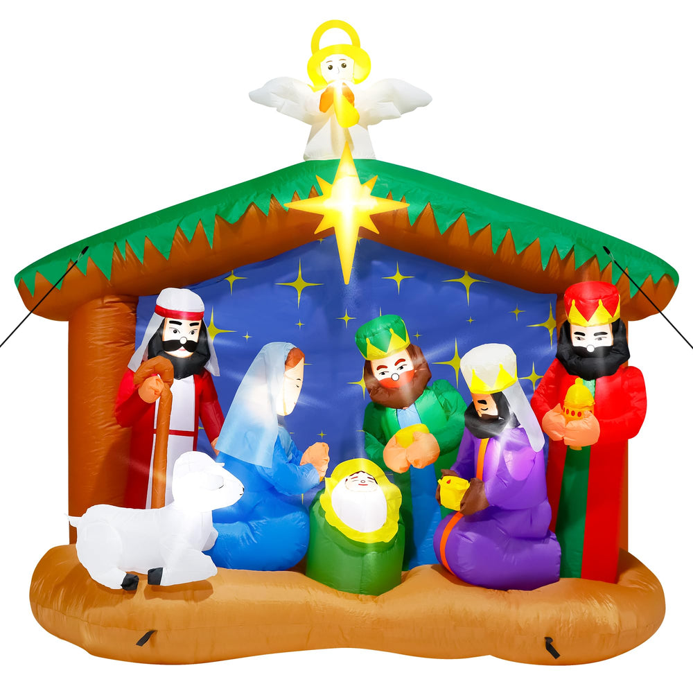 Melisheer Nativity in a family yard setting creating festive holiday atmosphere