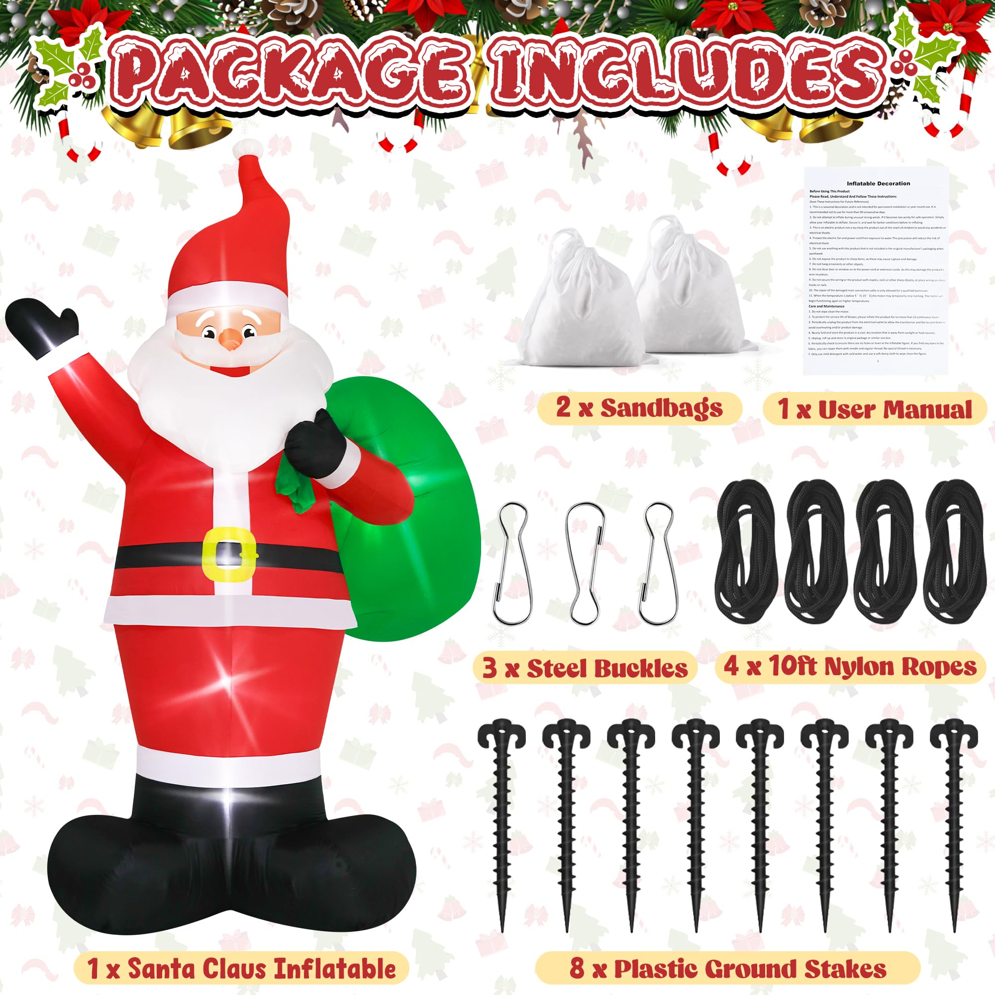 Melisheer Santa anchoring stakes and ropes demonstrating secure setup
